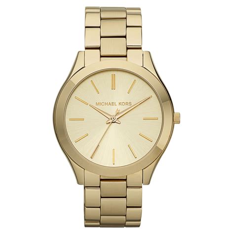 women's runway gold tone stainless steel watch by michael kors|michael kors bangle watch.